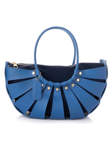 Lucky Bees Henkeltasche "Ingrid" in Blau - (B)35 x (H)18 x (T)15 cm
