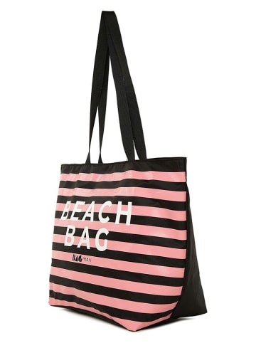 Lucky Bees Torba plażowa w kolorze jasnoróżowo-czarnym - 53 x 34 x 18 cm
