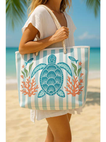 Lucky Bees Torba plażowa w kolorze błękitnym - 55 x 36 x 15 cm