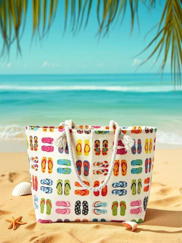 Lucky Bees Strandtasche in Bunt - (B)55 x (H)36 x (T)15 cm