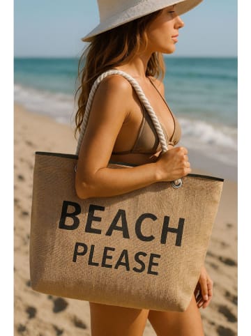 Lucky Bees Torba plażowa w kolorze beżowym - 55 x 36 x 15 cm