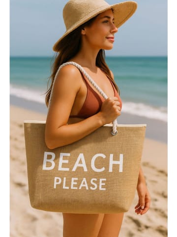 Lucky Bees Torba plażowa w kolorze beżowym - 55 x 36 x 15 cm