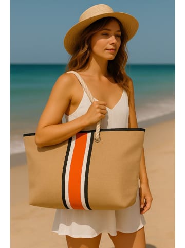 Lucky Bees Strandtas lichtbruin - (B)55 x (H)36 x (D)15 cm