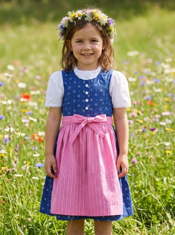Isartrachten Dirndl in Blau/ Rosa