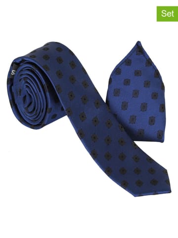 G.O.L.® FINEST COLLECTION 2tlg. Set: Krawatte & Einstecktuch in Blau
