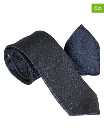 G.O.L.® FINEST COLLECTION 2tlg. Set: Krawatte & Einstecktuch in Dunkelblau