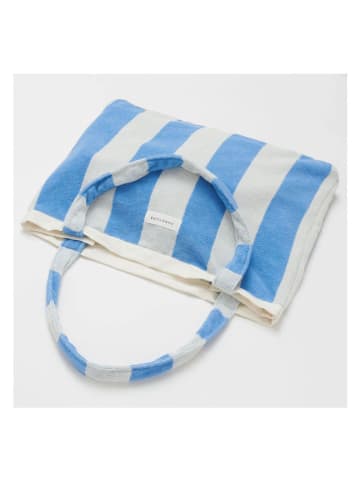 Sunny Life Ręcznik plażowy 2w1 w kolorze biało-błękitnym - 164 x 90 cm