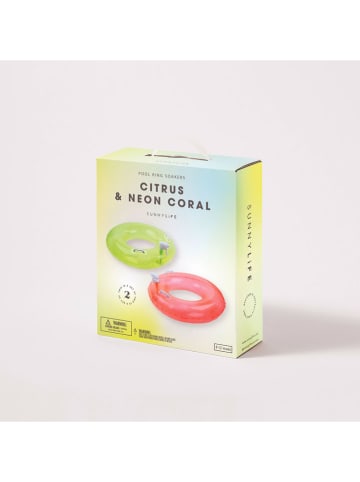 Sunny Life 2-delige set: zwembanden groen/rood