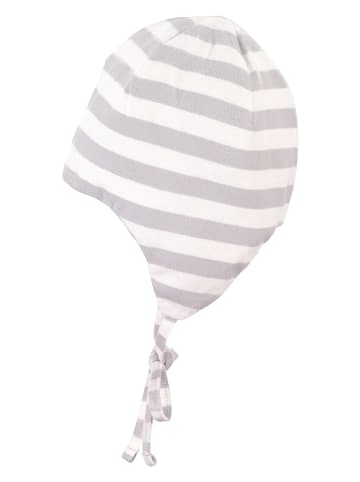 Sterntaler® Wende-Bindemütze in Weiß/ Grau