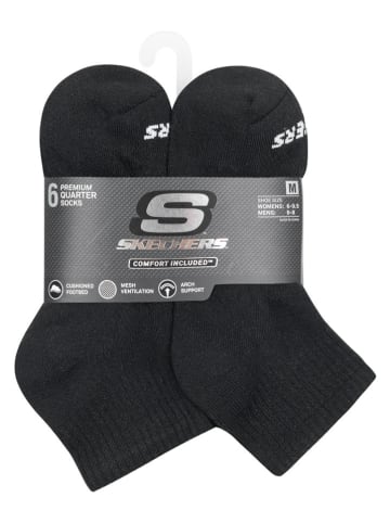 Skechers 6er-Set: Socken in Schwarz