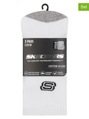 Skechers 3er-Set: Socken in Weiß/ Grau