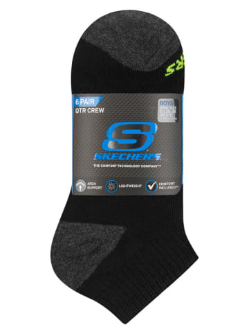 Skechers Skarpety (6 par) w kolorze czarno-antracytowo-żółtym