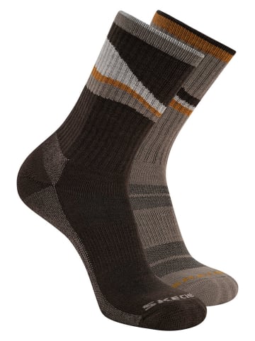 Skechers Skarpety (2 pary) w kolorze brązowo-szarobrązowym