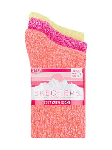 Skechers 3er-Set: Socken in Orange/ Pink/ Gelb
