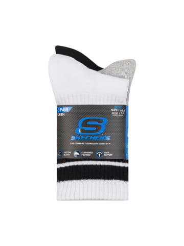 Skechers Skarpety (3 pary) w kolorze biało-czarno-szarym