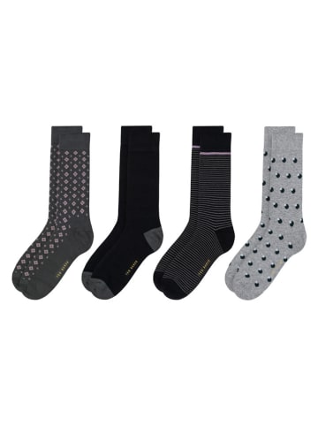 Ted Baker Skarpety (8 par) w kolorze szaro-czarnym