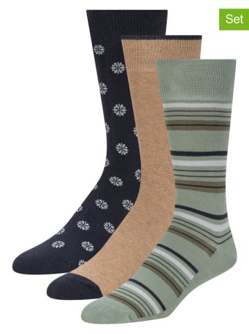 Ted Baker Skarpety (6 par) w kolorze zielono-beżowo-granatowym