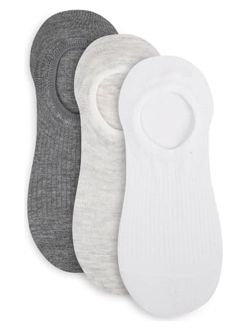 Lemon socks Skarpety (3 pary) w kolorze biało-kremowo-ciemnoszarym