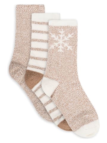 Lemon socks 3er-Set: Socken in Hellbraun/ Creme