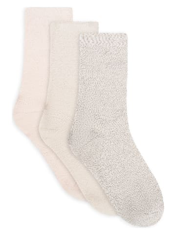 Lemon socks Skarpety (3 pary) w kolorze beżowo-szarobrązowym