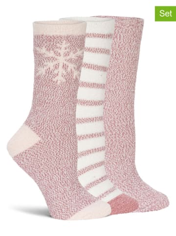 Lemon socks 3-delige set: sokken lichtroze/crème