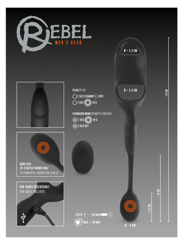 Orion Pierścień w kolorze czarnym na penisa - dł. 33 cm