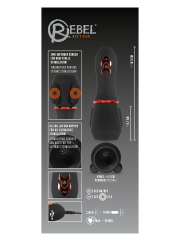 Orion Masturbator "Glans" in Schwarz - (L)16,9 cm