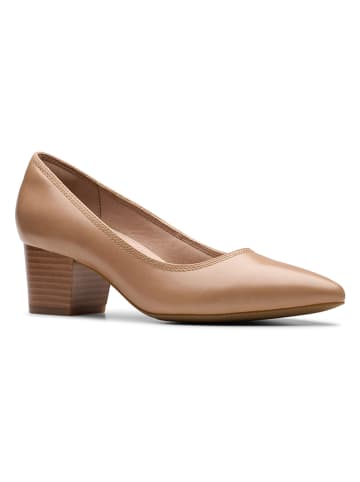 Clarks Skórzane czółenka "Ellanie Hope" w kolorze beżowym