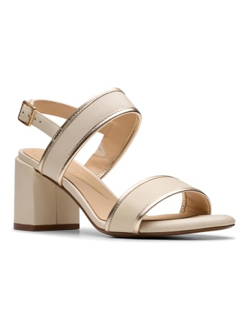 Clarks Leder-Sandaletten "Ezoria Sling" in Beige/ Gold