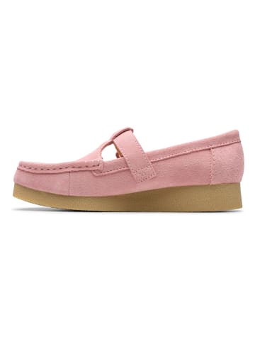 Clarks Skórzane slippersy "Wallabee" w kolorze jasnoróżowym
