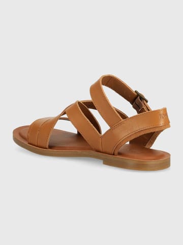TOMS Leder-Sandalen in Hellbraun
