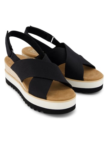 TOMS Keilsandaletten in Schwarz