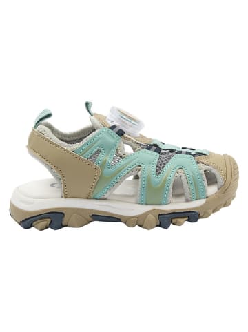 mikk-line Halbsandalen in Beige/ Türkis