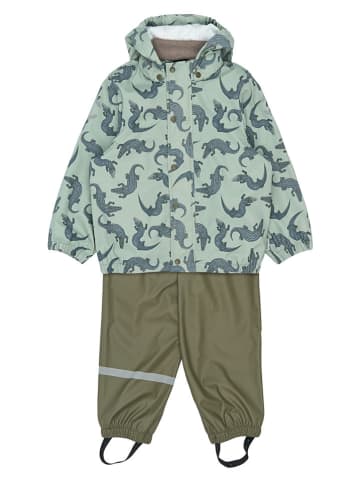 mikk-line 2-częściowy zestaw przeciwdeszczowy w kolorze turkusowo-oliwkowym