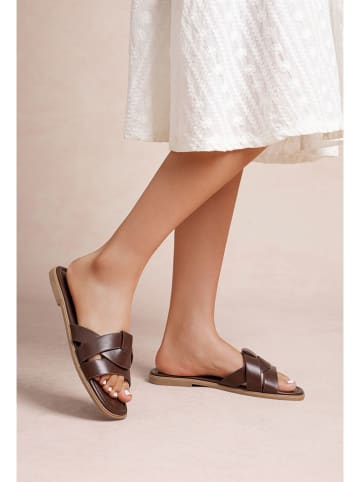 Foreverfolie Pantoletten in Braun