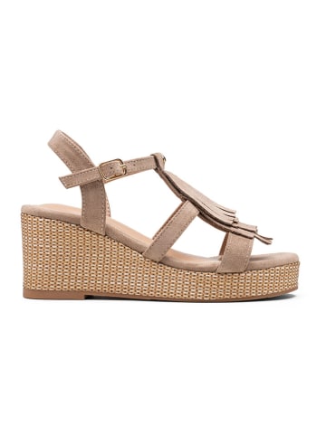 Foreverfolie Keilsandaletten in Khaki