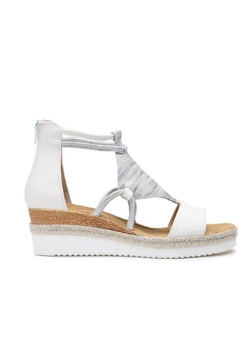 Foreverfolie Keilsandaletten in Weiß/ Silber