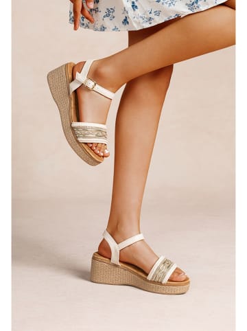 Foreverfolie Keilsandaletten in Beige