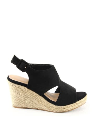 Sixth Sens Sandały w kolorze czarnym na koturnie