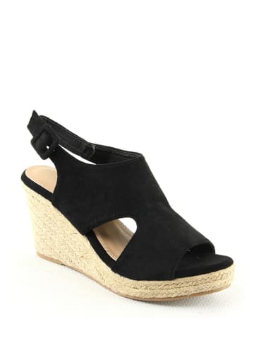 Sixth Sens Sandały w kolorze czarnym na koturnie