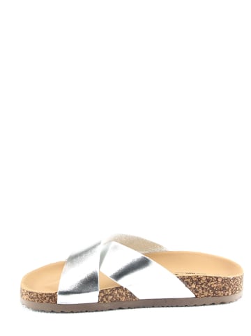 C´M Pantolette zilverkleurig