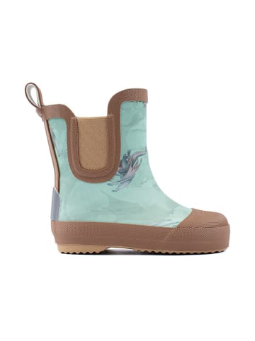 mikk-line Gummistiefel in Hellblau/ Hellbraun