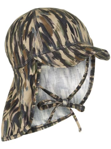 mikk-line Nackenschutzcap in Beige/ Grün/ Braun