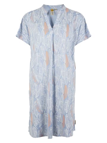 Roadsign Kleid in Hellblau/ Weiß/ Orange