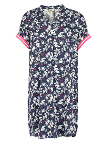 Roadsign Kleid in Dunkelblau/ Weiß/ Pink