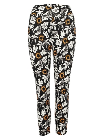 Roadsign Capri-Leggings in Schwarz/ Weiß/ Orange