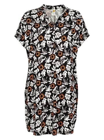 Roadsign Kleid in Schwarz/ Weiß/ Orange