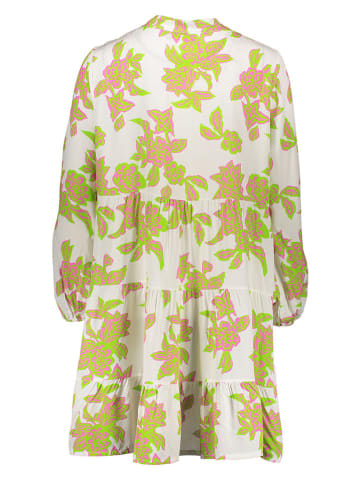 miss goodlife Jurk wit/roze/groen