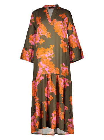 miss goodlife Kleid "Flowers" in Dunkelbraun/ Orange