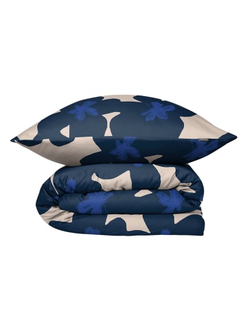 Schiesser Renforcé beddengoedset "Blossom" beige/donkerblauw